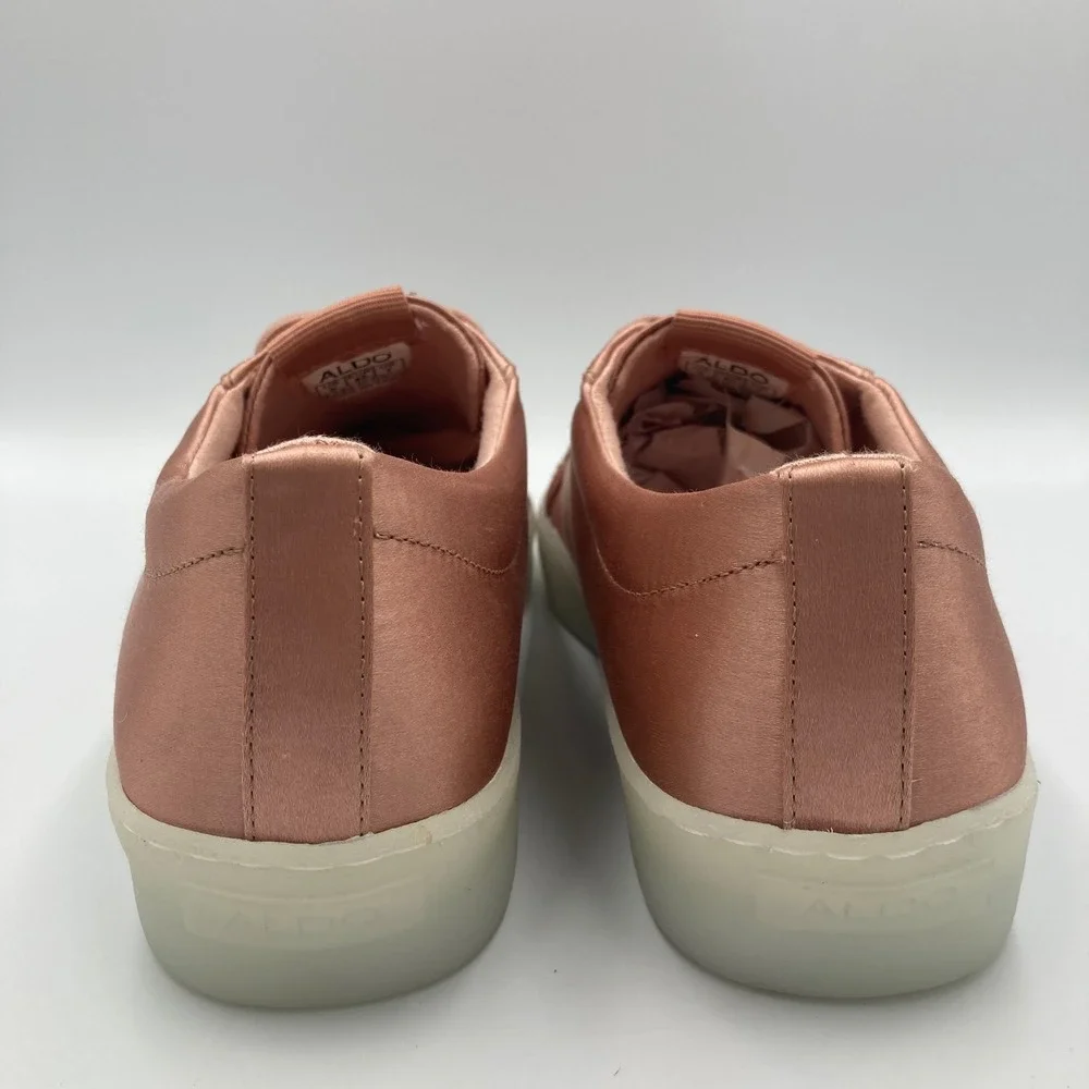 ALDO Rinna Satin Pink Lace Up Low Top‎ Sneakers Women's Shoes Size 9